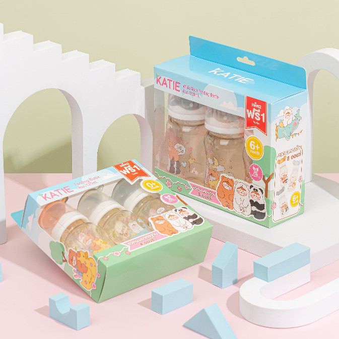 ส่งไว!  ⭐⭐⭐ ขวดนมสีชา Pigeon และ KATIE (เคที่) Tritan ขวดนมสีชา ขวดนมเด็ก ขวดนมคอกว้าง ขนาด 4,5 และ 