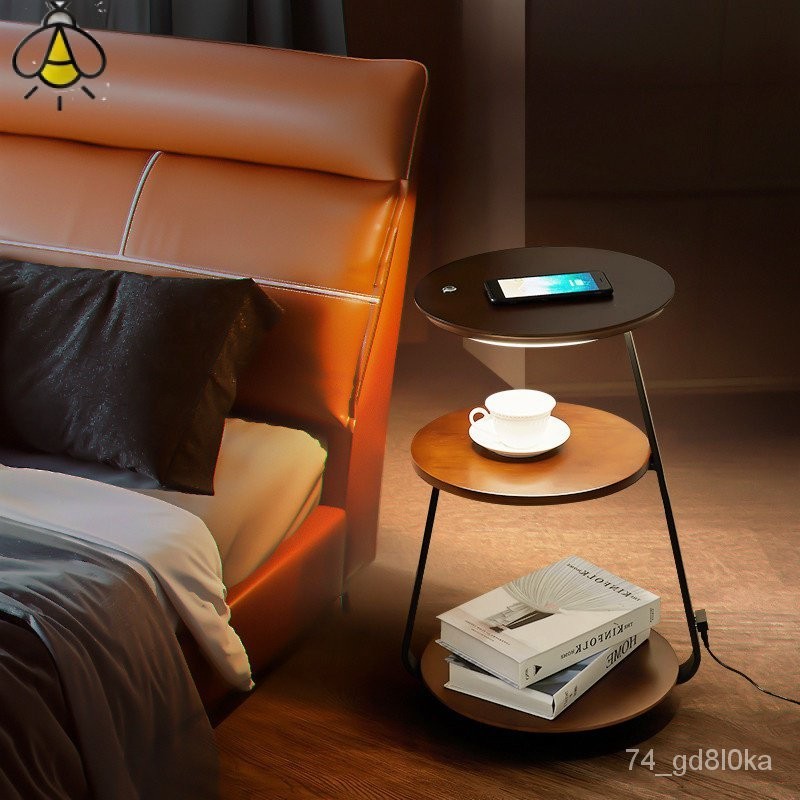 โคมไฟตั้งพื้นแบบชาร์จไฟแบบไร้สายโต๊ะกาแฟข้างห้องนั่งเล่นโคมไฟโต๊ะข้างเตียงที่เรียบง่ายและทันสมัย 5UI