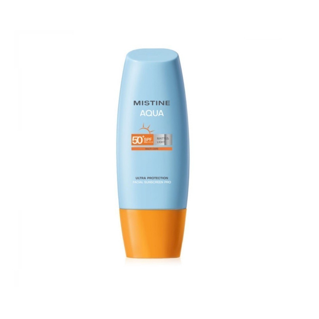 Mistine Aqua Base Ultra Protection Matte&amp;Light Facial Sunscreen Pro Spf50 Pa++++ 60 Ml. มิสทิน อควา เบส อัลตร้า โพรเทคชั่น แมทท์&amp;ไลท์ เฟเชี่ยล ซันสกรีน โปร เอสพีเอฟ50 พีเอ++++