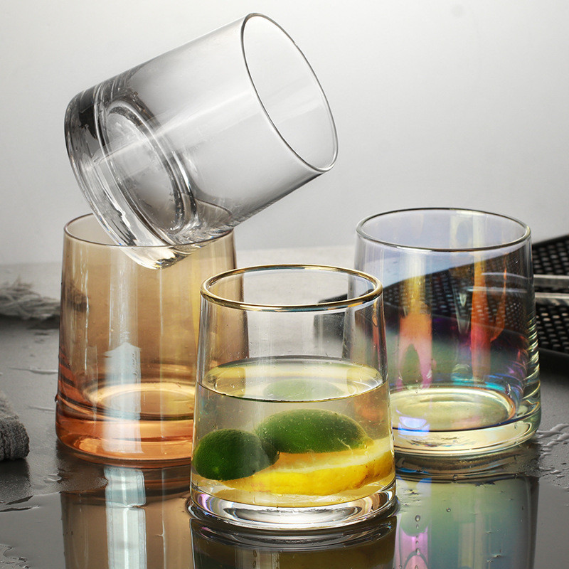 Nordic Colorful Glass Household Whiskey Glass Water Cup Wine Beer Glass Drink Cup Glass