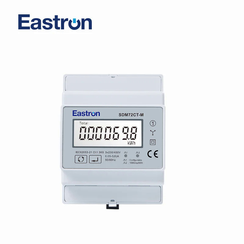 SDM72CT-M,สามเฟสสี่สาย Din Rail Energy Meter, 1A/5A CT เชื่อมต่อ,RS485 Modbus RTU และเอาต์พุตพัลส์,ไ