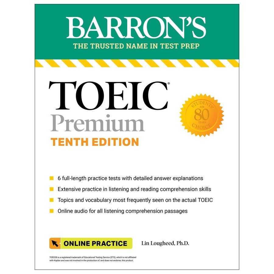 Chulabook|c321|หนังสือ|TOEIC PREMIUM: 6 PRACTICE TESTS + ONLINE AUDIO (BARRON'S)