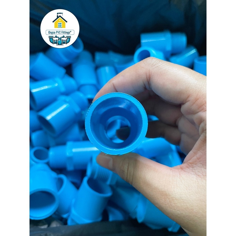PVC (แพค50 ตัว) ต่อตรงเกลียวนอก ข้อต่อเกลียวนอก ขนาด 3/4 นิ้ว หรือ 6 หุน ใช้สวมท่อ PVC ฟ้า มาตรฐานทั่วไป พร้อมส่ง - รูปที่ 6