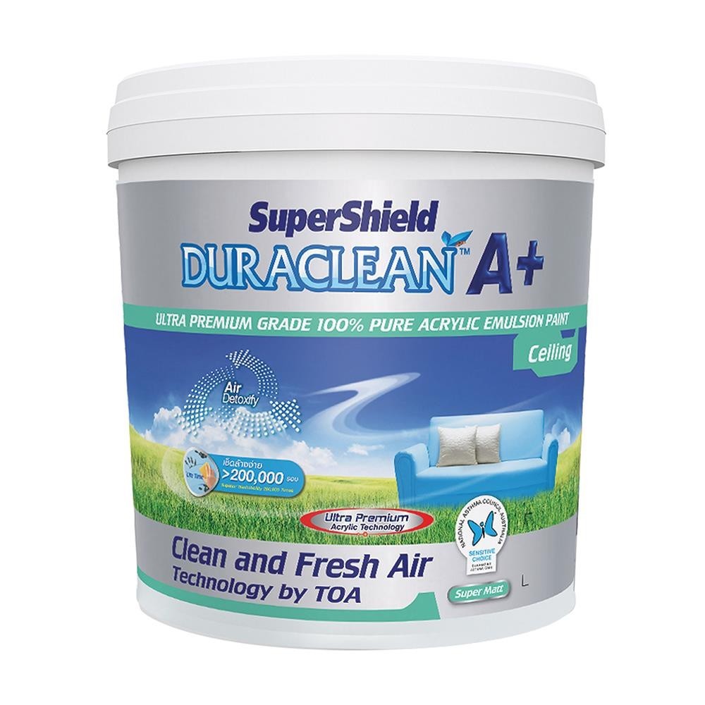 TOA สีน้ำทาฝ้า ด้าน Duraclean A-Plus D777 White (2.5กล)