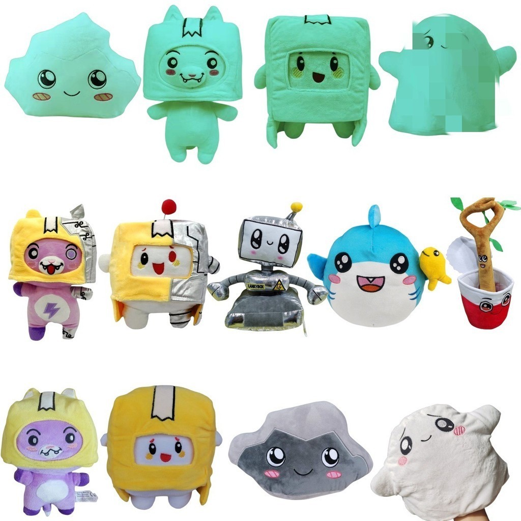 Paper Box Little Man Fox Stone CloudslankyboxPlush Toy Box People Doll Toy Throw Pillow
