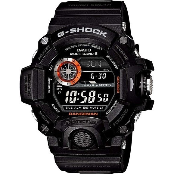 JDM WATCH★CASIO MASTER OF G GW-9400BJ-1JF IPPO Solar Radio Watch ตัวเรือนเรซิน สายคาร์บอนไฟเบอร์ กระ
