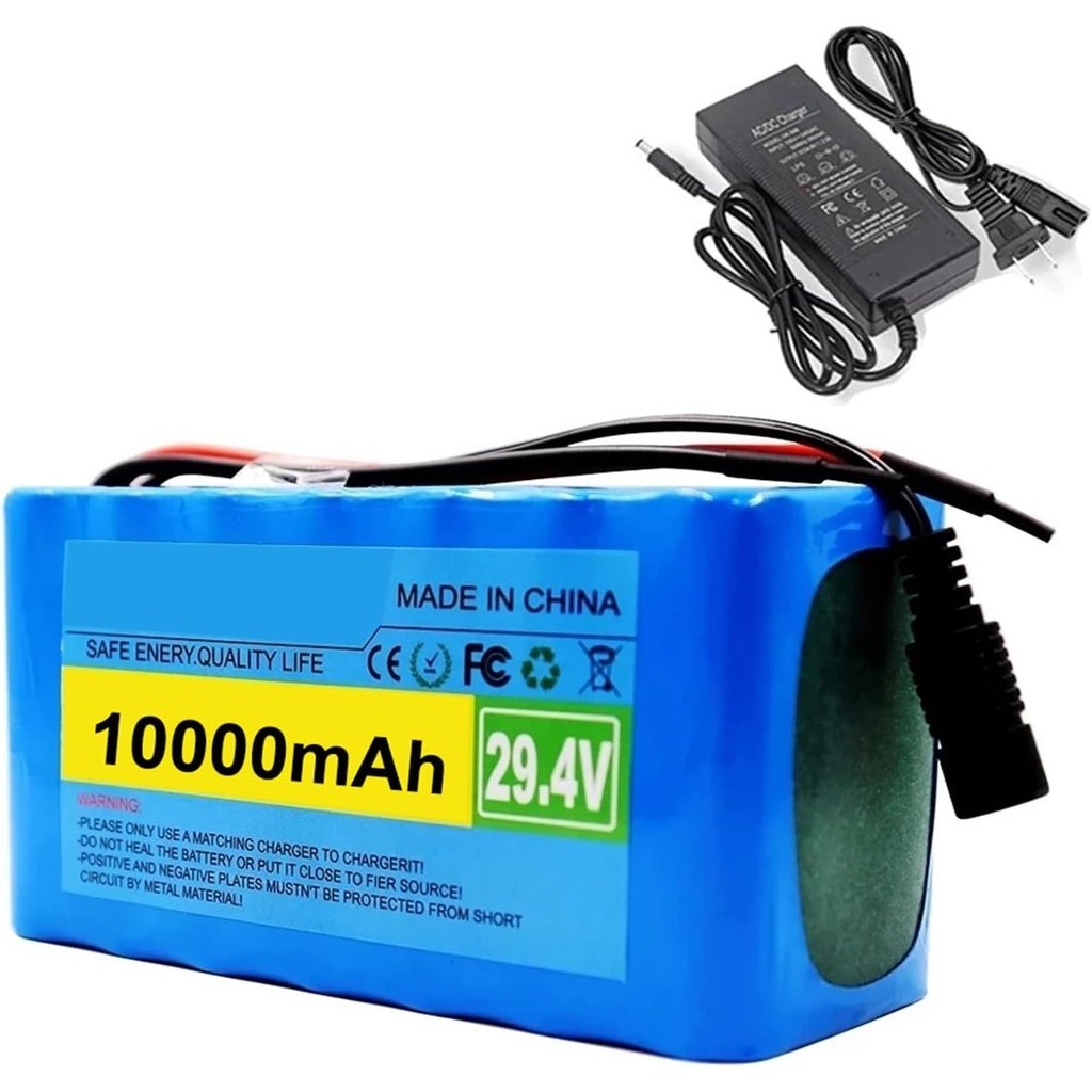 E-Bike Lithium Battery Pack 24V (29.4v) 10Ah 7S2P 18650 Li-ion Rechargeable Battery Pack, 29.4v 1000