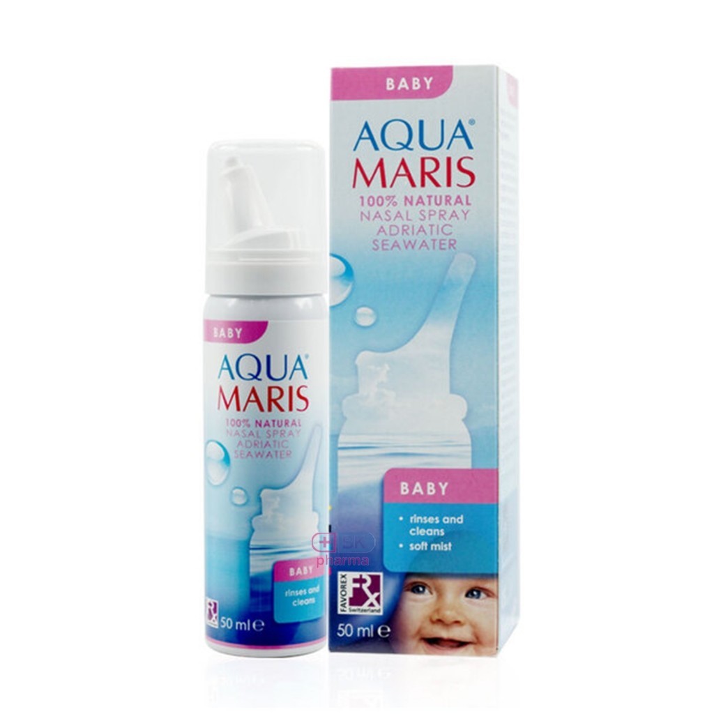 Aqua Maris Baby Nasal Spray สเปรย์พ่นจมูก สำหรับเด็กเล็ก น้ำเกลือพ่นจมูก น้ำเกลือล้างจมูก 50 มล. 1 ขวด