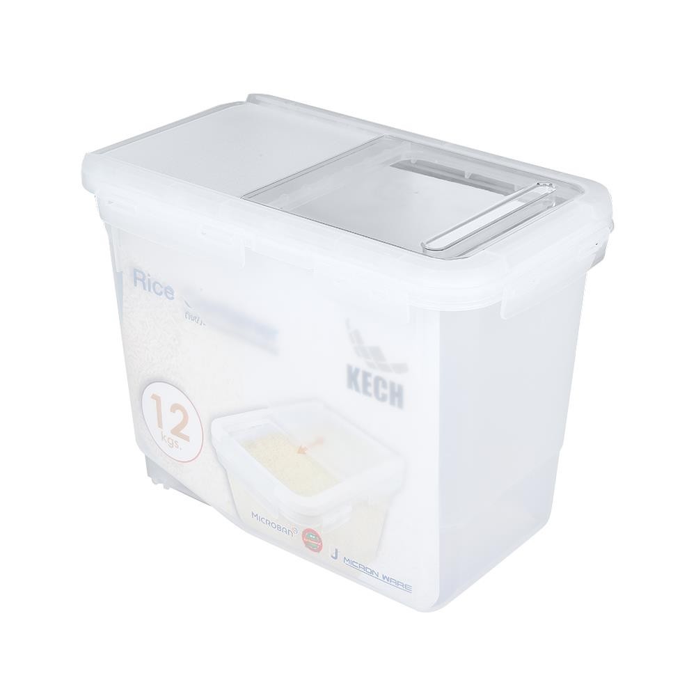KECH ถังข้าวสารพลาสติก 12 กก. ฝาสไลด์ จัดส่งโดย HomePro