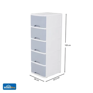 STACKO ตู้ลิ้นชัก 5 ชั้น KS-515G 36x43.5x108 ซม. สีเทา จัดส่งโดย HomePro