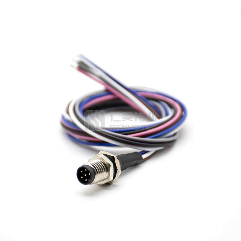 M8 Cable 6 Pin 5M Overmolded Connector Right Angle Overmoulded M5 M8 M12 M16 M23 Connector Waterproo