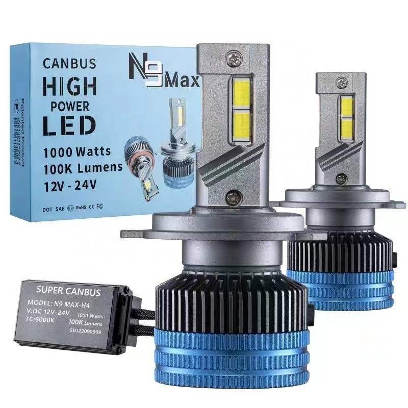 N9 Max best selling N9 Max 1000w 26000lm brightest auto h7 led headlight bulbs 6000k car headlights 