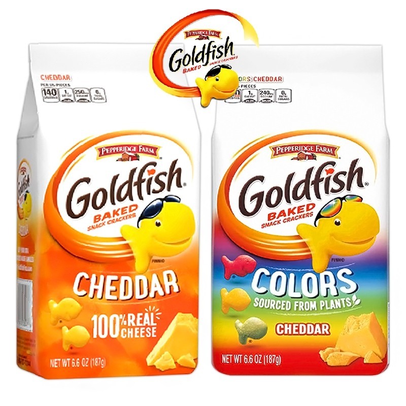 Goldfish โกลด์ฟิช คุกกี้รูปปลา รสเชดดาชีส / คัลเลอร์ 187 กรัม