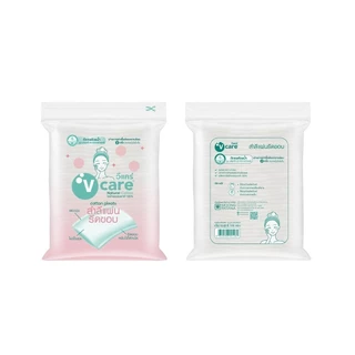 [โปรยกลัง] V CARE วีแคร์ สำลีแผ่นรีดขอบ แนชเชอรัล 100 แผ่น 24 ห่อ