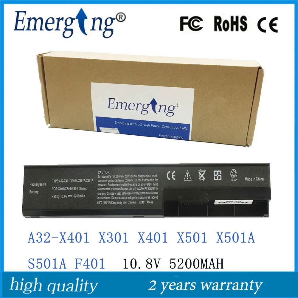 แบตเตอรี่แล็ปท็อปใหม่สำหรับ ASUS X301 X401 X501 X301A X401A F401 F301 F301A F301A1 A31-X401