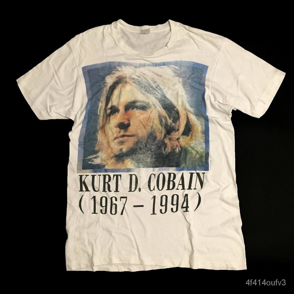 4F411High qualityVintage 90S Kurt Cobain 1967-1994 T Shirt Nirvana Fear Of God Rock Band Tee