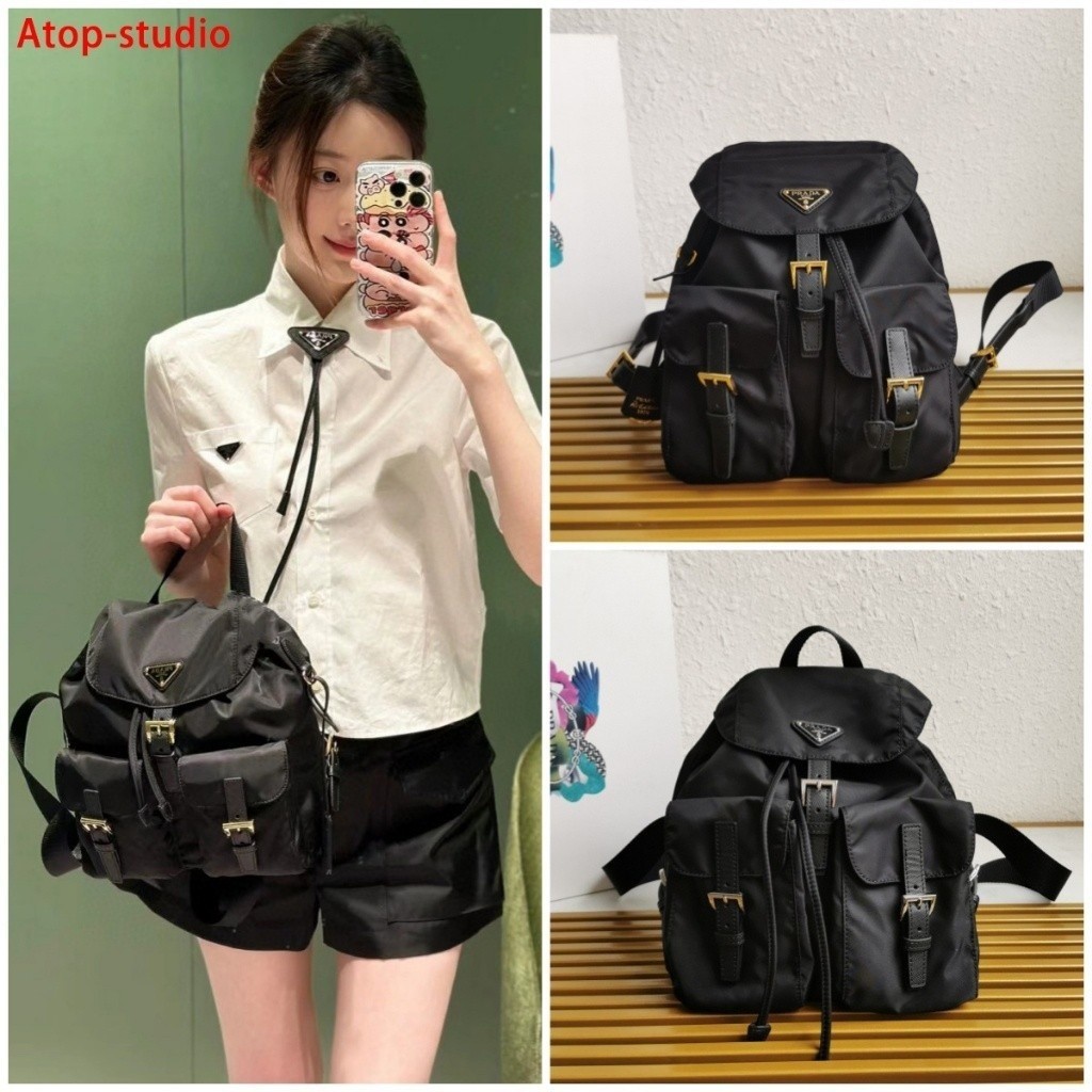 Pre order ราคา5400 Prada 1BZ677 กระเป๋าเป้ Backpack Nylon Leather SZ23.5*28*12cm