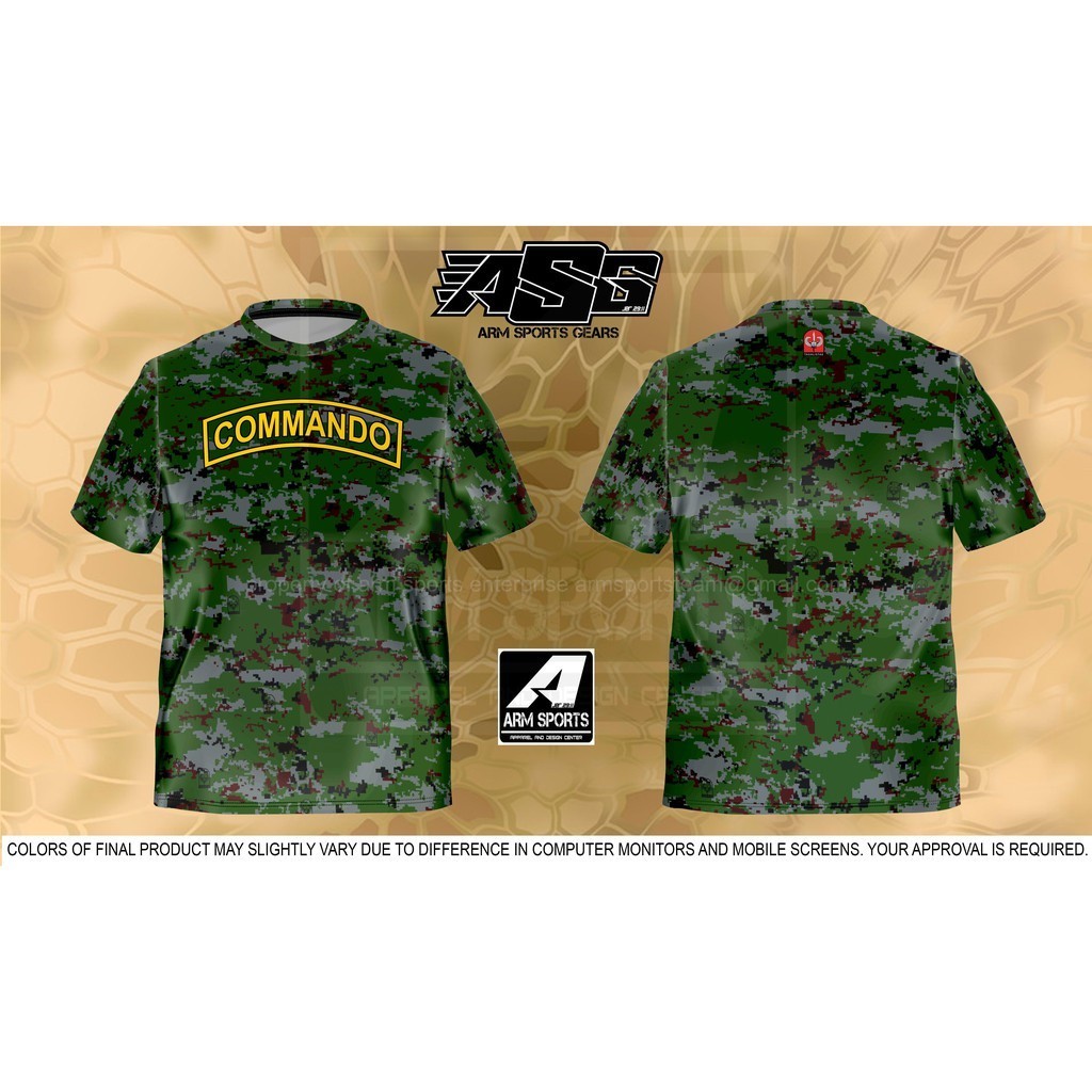 【COD】➴FULL SUBLIMATION SAF PATTERN COMMANDO YELLOW PRINT T-SHIRT 3D T Shirt Size XXS 6XL