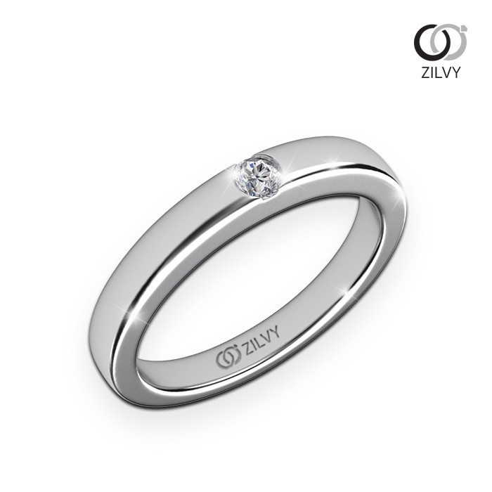ZILVY แหวนเพชร 0.05 กะรัต น้ำร้อย ตัวเรือน White Gold  (GR637)