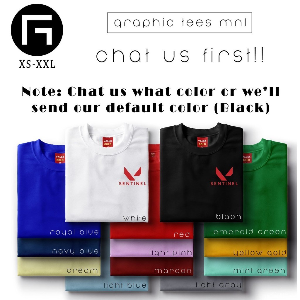 【COD】Graphic Tees MNL Valorant 401 Sentinel Role Customized Shirt Unisex T-shirt for Women and Men