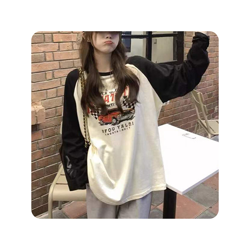 เสื้อยืดแขนยาวคอกลม ผ้าคอตตอนเนื้อดี นิ่มใส่สบาย