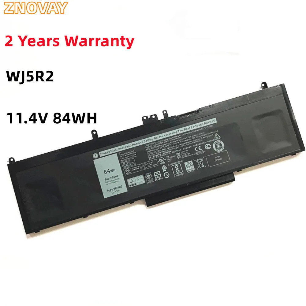 ZNOVAY ใหม่ WJ5R2 11.4โวลต์7600มิลลิแอมป์ชั่วโมง/84Wh แล็ปท็อปแบตเตอรี่ WJ5R2 4F5YV สำหรับ Dell Prec