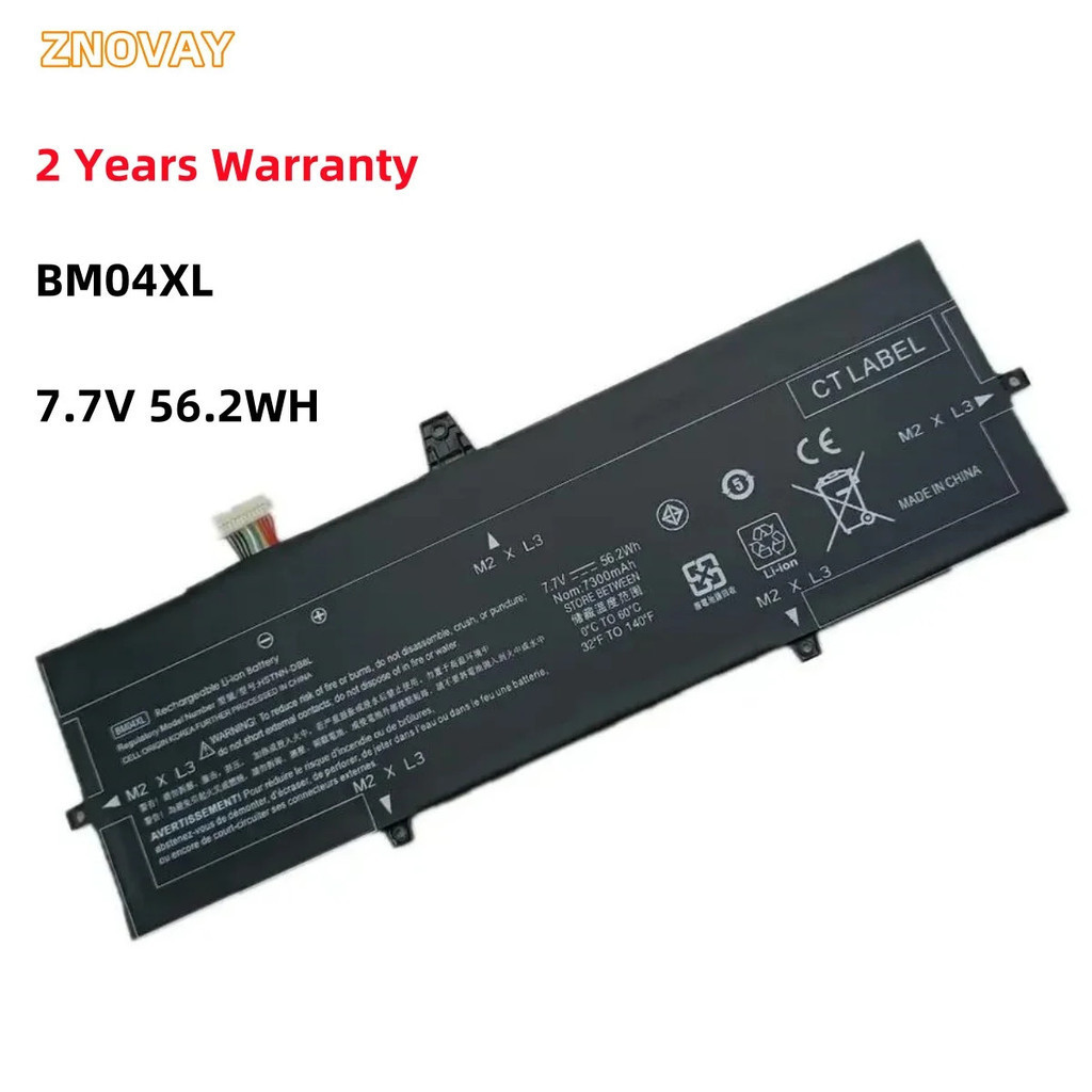 ZNOVAY 7.7V แบตเตอรี่แล็ปท็อป BM04XL สำหรับ HP EliteBook X360 1030 G3 G4 Series 56.2Wh L02031-541 L0