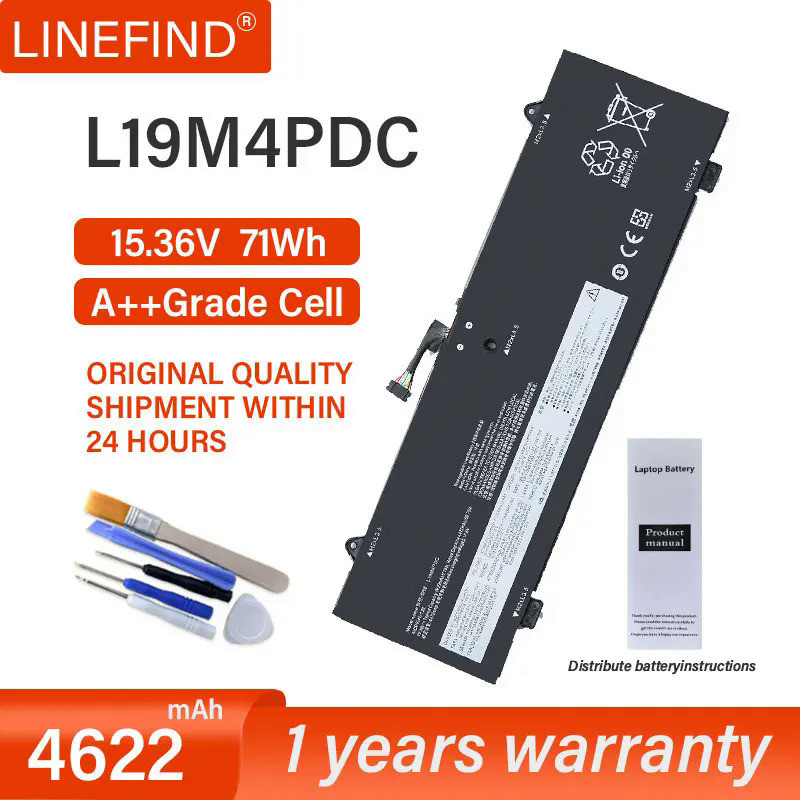 แบตเตอรี่แล็ปท็อป L19M4PDC สำหรับ Lenovo Ideapad Yoga 7-14ITL5 7-15ITL5 Series L19C4PDC L19L4PDC 5B1