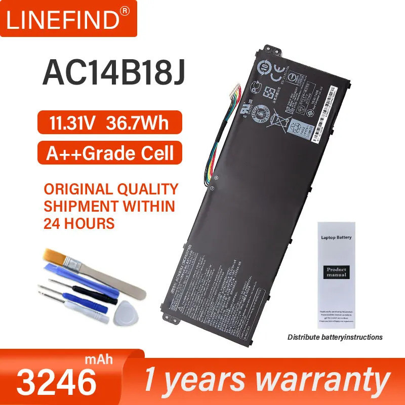 AC14B13J B115-MP แบตเตอรี่แล็ปท็อปสำหรับ Acer Aspire E3-111 E3-112 E3-112M N15W4 AC14B18J EX2519 N15
