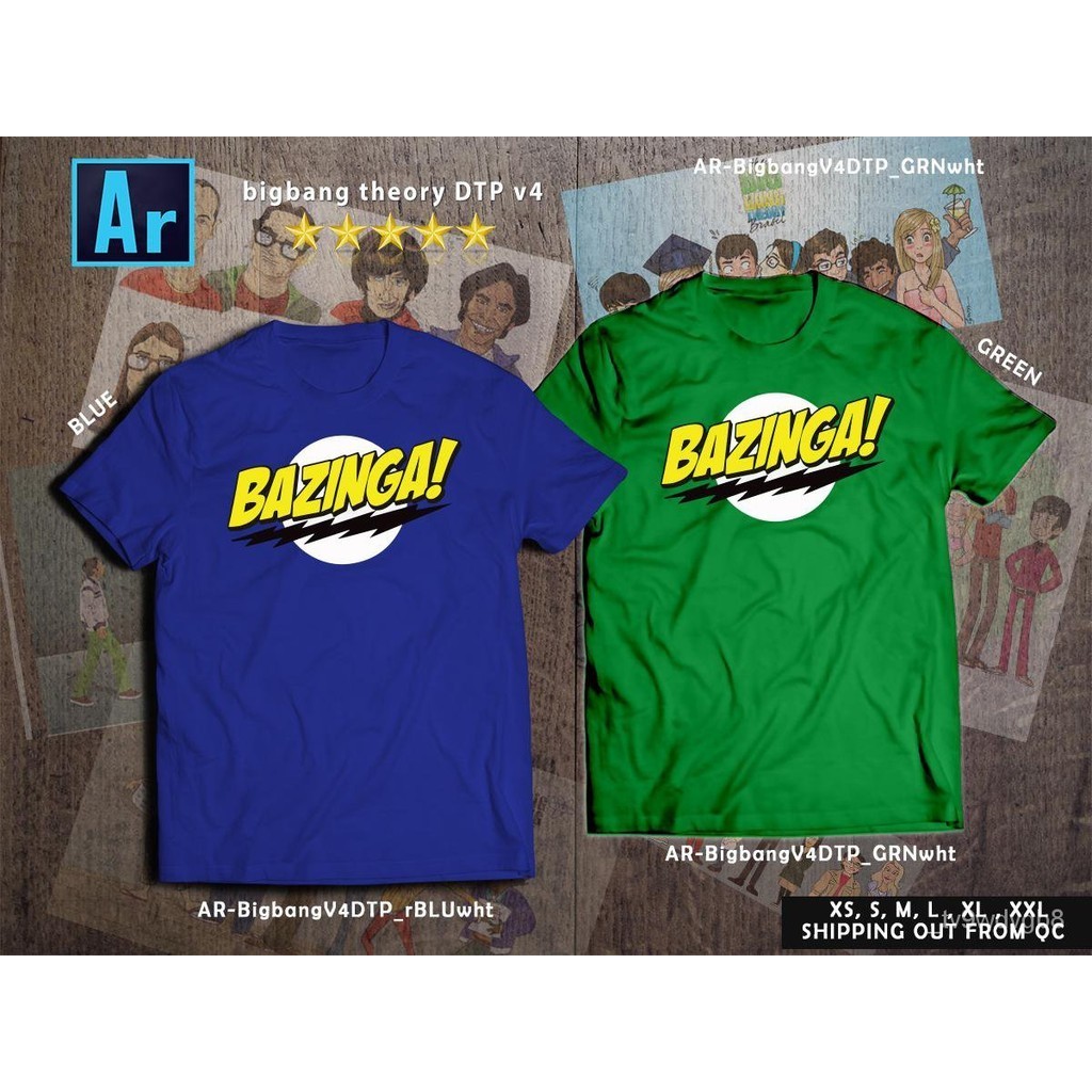 【High quality】Ar store The Big Bang Theory Bazinga Tshirt v4 Sheldon Bazinga! Unisex T shirt