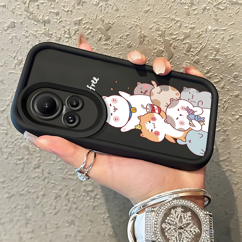 เคสสำหรับ OPPO Reno 10 5G OPPO Reno 10 Pro 5G เคสป้องกันการตกครอบลูกแมวนางฟ้าน่ารัก