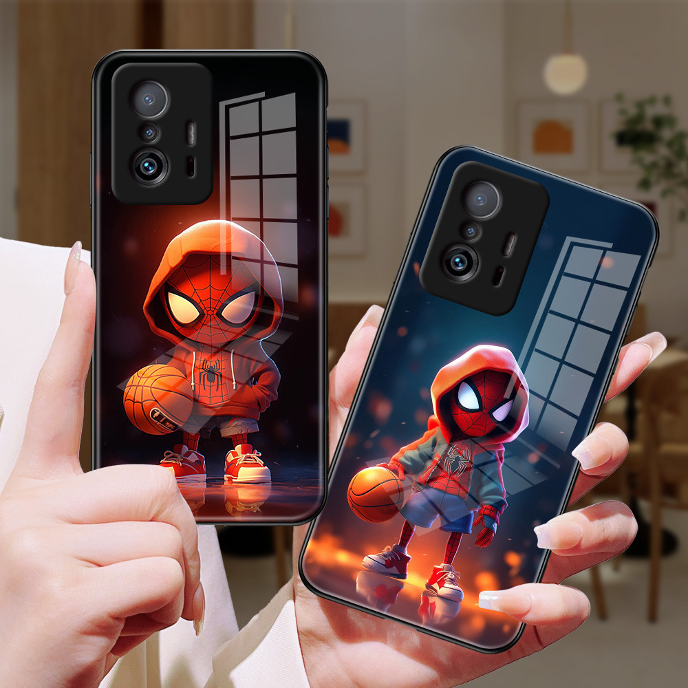 สไปเดอร์แมนแต่งตัว เคส กระจก Xiaomi Mi 11t 11T pro 10 Ultra h3f1759