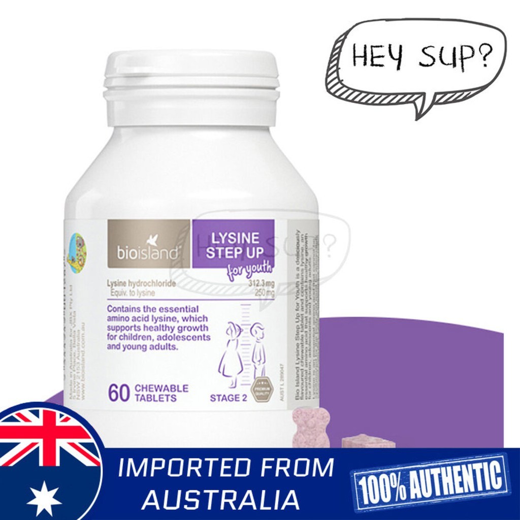 Bio Island Lysine Step Up for Youth 60 Chewable Tablets
