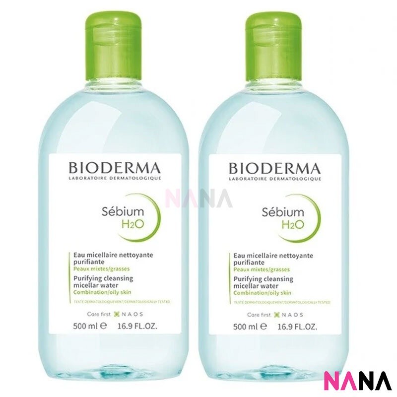 Bioderma Sebium H2O 500ml (2pcs) คลีนซิ่งไบโอเดอร์มา ซีเบี่ยม เอชทูโอ 500มิลลิลิตร (2ชิ้น)