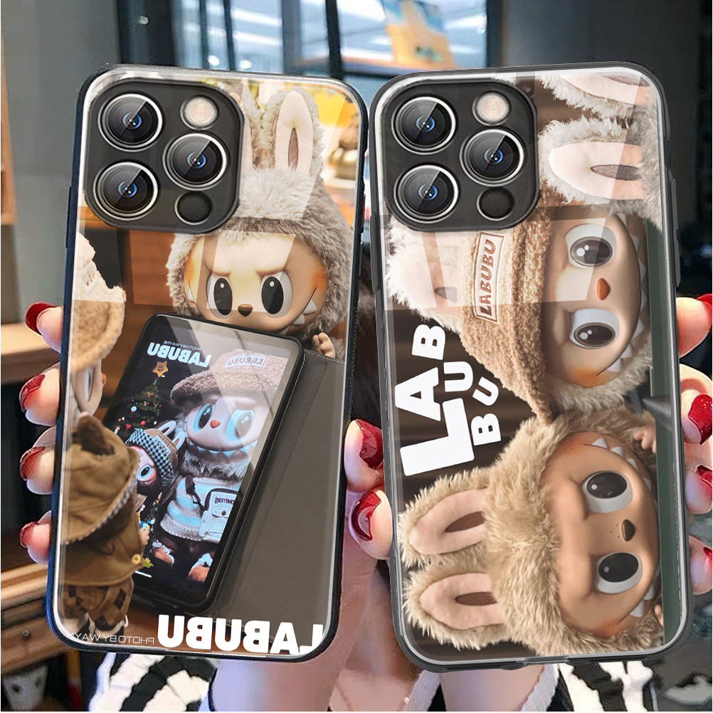 LABUBU เปลือกแก้ว สำหรับ OPPO F9 F7 F5 F15 F11 F19 F17 RENO 8 7Z 7PRO 7 6Z 6 5F 5 4F 4 2F 2Z  Realme