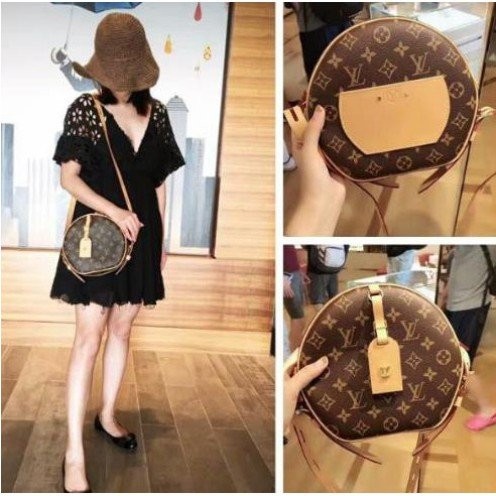 LOUIS VUITTON LV กระเป๋าผู้หญิง M52294 กระเป๋าเค้กทรงกลม BOITE CHAPEAU สายตายาวตามอายุ