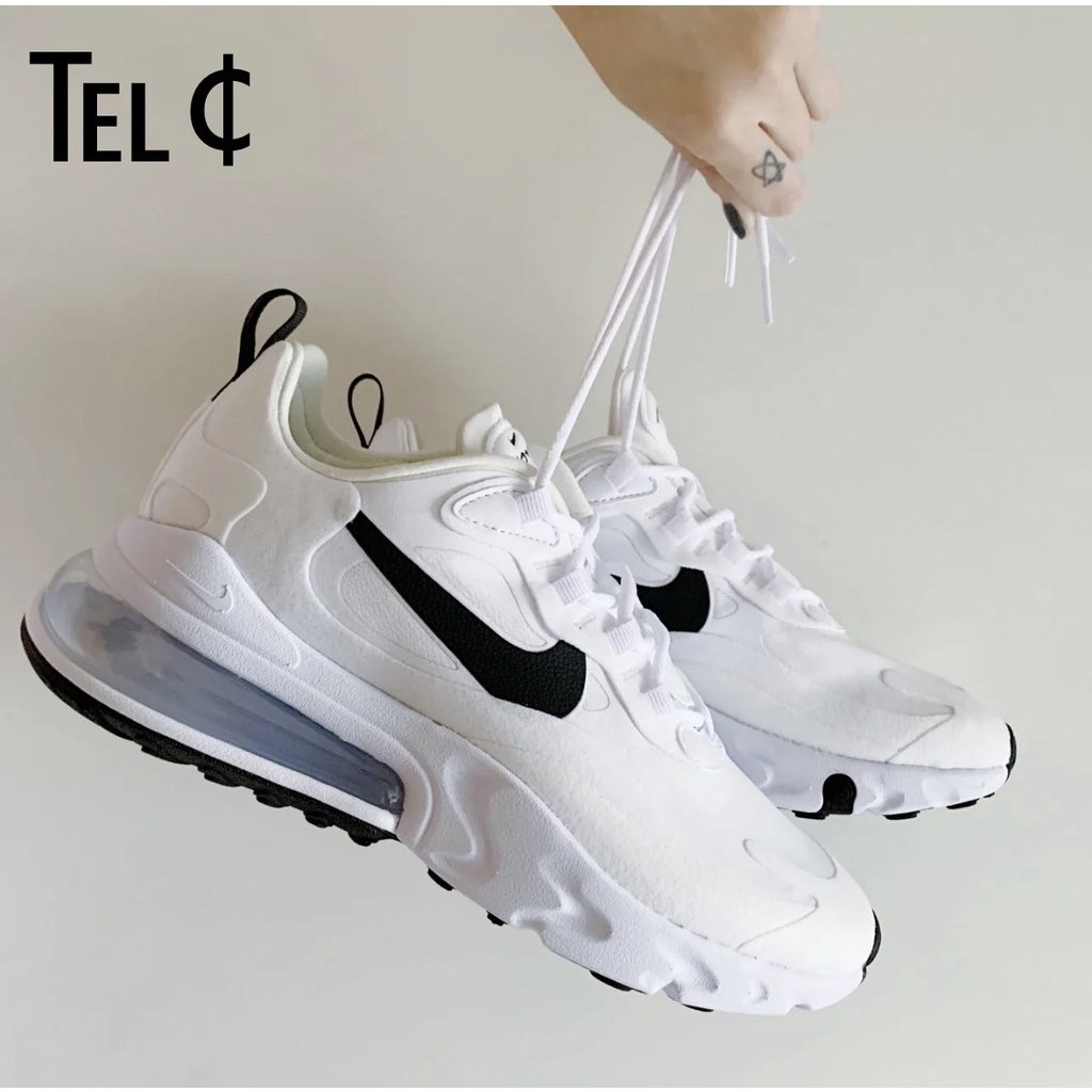 T.L Tourer กีฬา Nike Air Max 270 React รองเท้าผู้หญิงรองเท้าผู้ชาย Air Cushion รองเท้านมสีน้ำตาลกีฬา