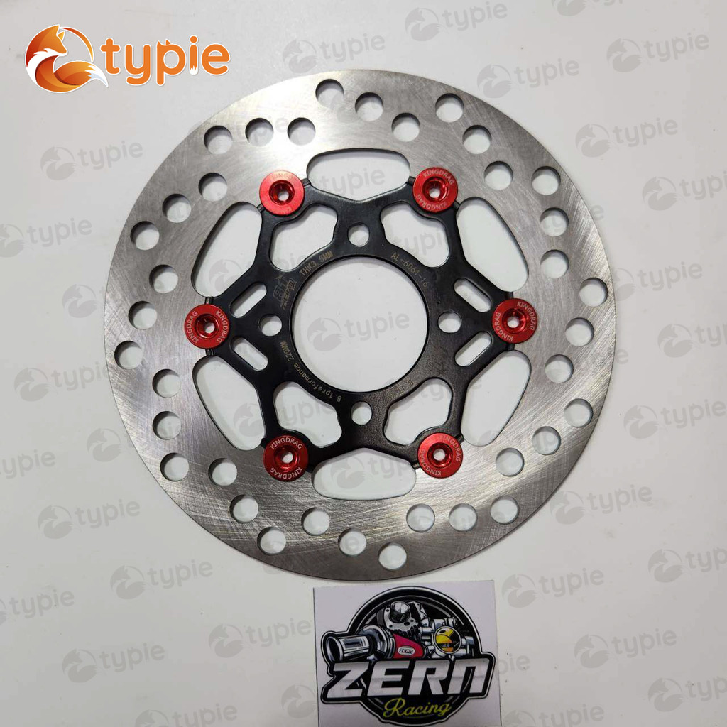 ZERN8.1 จานจูปิเตอร์ ลายดาว จานดิสเบรค ดำหมุดแดง งานไล่เบา ใช้สำหรับแข่งจานหน้า WAVE110i, DREAM SUPERCUB ขนาด 220 มิล ขอ