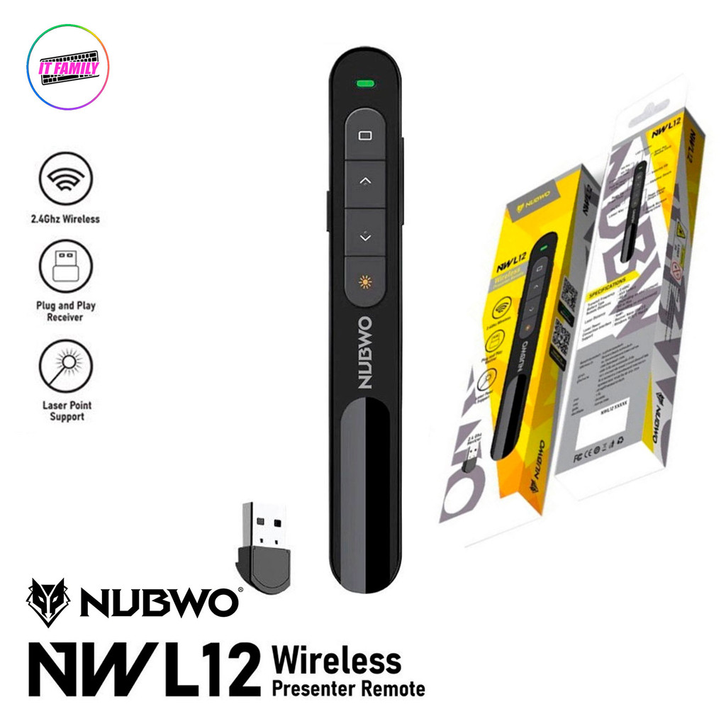 Laser pointer NUBWO WIRELESS PRESENTET รหัส NWL-011,NW-L12 ประกันศูนย์ 1 ปี