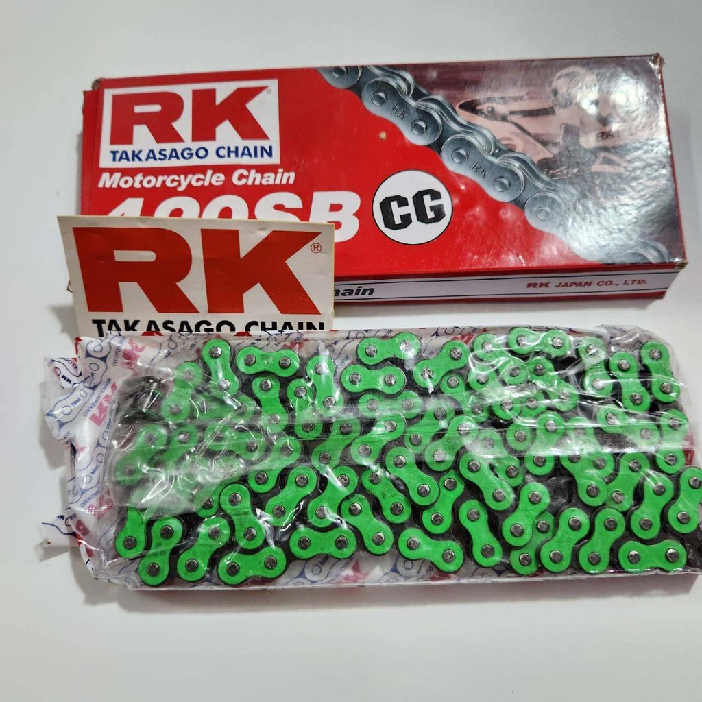 โซ่RK 420 120ข้อ สีเขียว + สติ๊กเกอร์ ***ลดล้างสต๊อก*** - รูปที่ 2