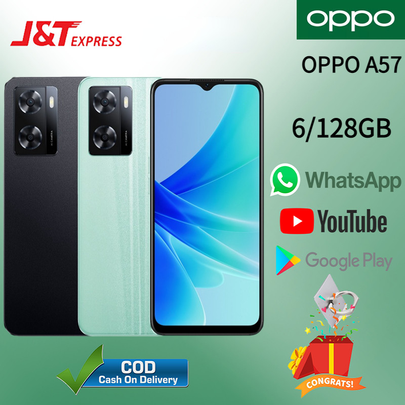 จัดส่งฟรี OPPO A57 โทรศัพท์ใหม่ (ของแท้ 100%) RAM 6G ROM 128GB รับประกัน 1 ปีฟรีอุปกรณ์เสริมครบชุด