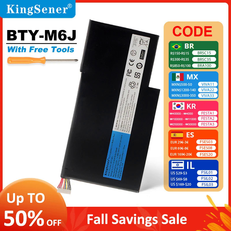 KingSener ใหม่ BTY-M6J แบตเตอรี่แล็ปท็อปสำหรับ MSI GS63VR GS73VR 6RF-001US BP-16K1-31 9N793J200แท็บเ