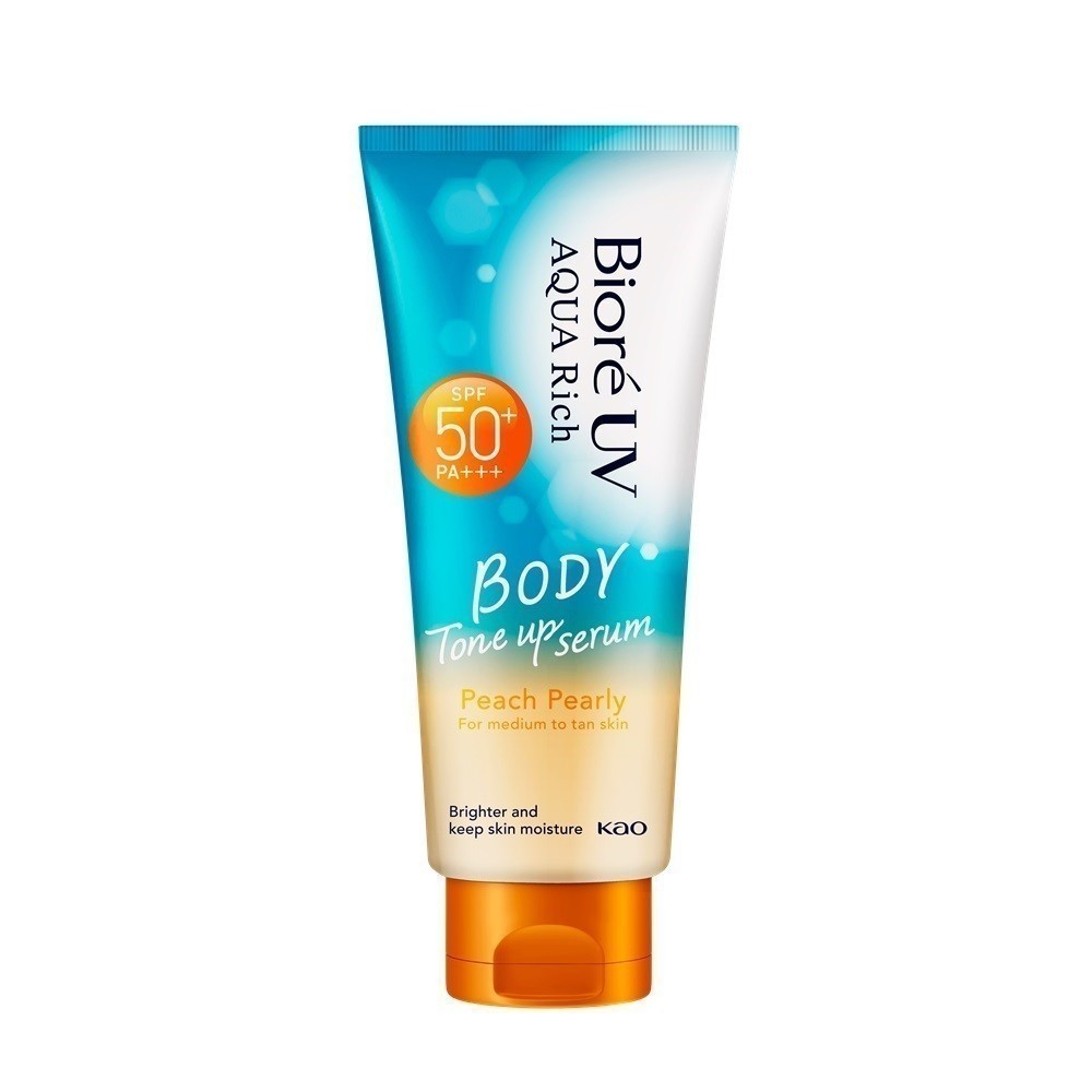 Biore Uv Aqua Rich Body Tone Up Serum Peach Pearly Gel Spf50+ Pa+++ 130Ml บิโอเร ยูวี อะควา ริช บอดี้ โทนอัพ เซรั่ม พีช เพิร์ลลี่ เอสพีเอฟ50+ พีเอ+++ 130มล.