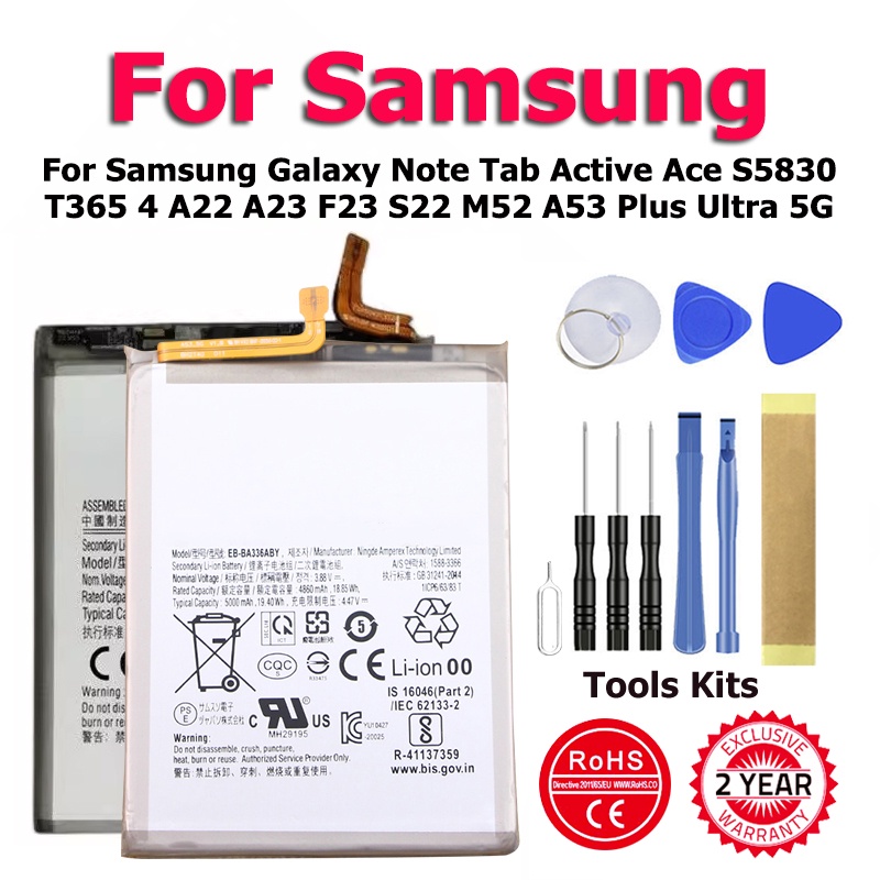 แบตเตอรี่ EB-BS901ABY EB-BS906ABY สำหรับ Samsung Galaxy Note Tab Active Ace S5830 T365 4 A22 F23 S22