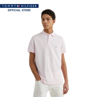 Tommy Hilfiger เสื้อโปโลผู้ชาย รุ่น MW0MW32346 TOG - สีชมพู