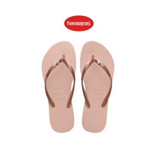 Havaianas รองเท้าแตะ Swarovski Slim Crystal Flip Flops BALLET ROSE รุ่น 41456510076PIXX