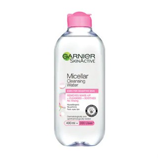 ลดเพิ่ม 8% การ์นิเย่ ไมเซล่า ฝาชมพู คลีนซิ่ง วอเตอร์ อีเวน  400มล Garnier Micellar (ไมเซล่า เครื่องสำอาง) [PINK]