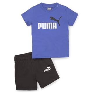 PUMA KIDS - ชุดเสื้อยืดและกางเกงขาสั้น Minicats ของเด็กเล็ก สีฟ้า - APP - 84583992