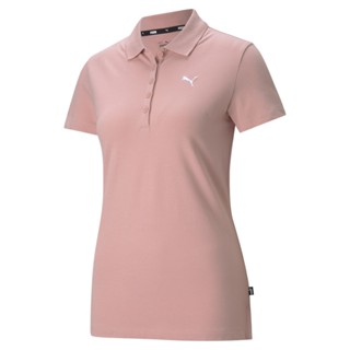 PUMA BASICS - เสื้อเชิ้ตโปโลผู้หญิง Essentials สีชมพู - APP - 58677990