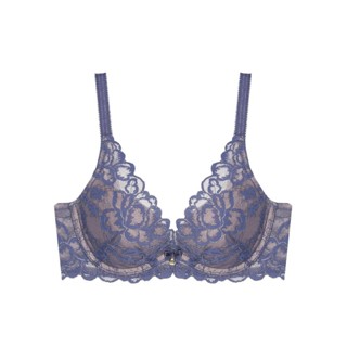 Triumph เสื้อชั้นในมีโครง ดันทรง รูปแบบ Deep V รุ่น Luxe Lace WHU DV รหัส 10210411 สีน้ำเงิน 4098